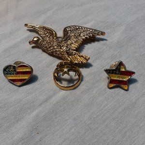 Patriotic Brooch and Pin Set